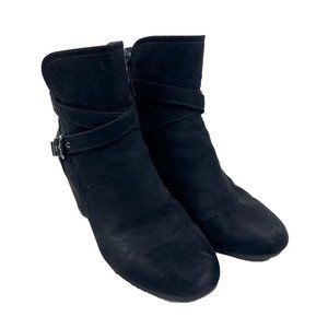 Madden Girl Suede Black Zip Booties